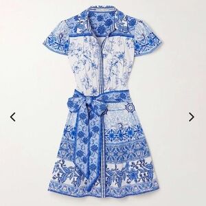 Alice + Olivia Tiffie Belted Cotton Mini Dress Worn Once